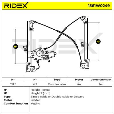 Podnośnik szyby RIDEX 1561W0249 1561W0249 - foto 5