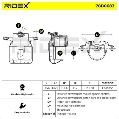 Zacisk Hamulcowy RIDEX 78B0683 78B0683 - foto 6