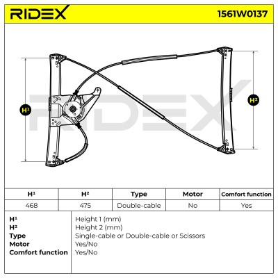 Podnośnik szyby RIDEX 1561W0137 1561W0137 - foto 7