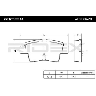 Klocki hamulcowe RIDEX 402B0428 402B0428 - foto 3