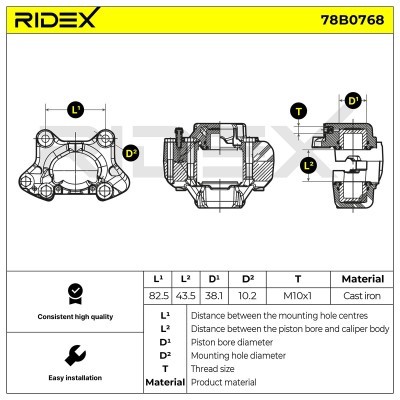 Zacisk Hamulcowy RIDEX 78B0768 78B0768 - foto 5