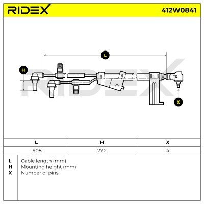 Czujnik ABS RIDEX 412W0841 412W0841 - foto 7
