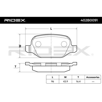 Klocki hamulcowe RIDEX 402B0091 402B0091 - foto 3