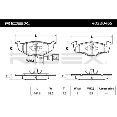 Klocki hamulcowe RIDEX 402B0435 402B0435 - foto 8