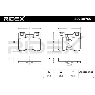 Klocki hamulcowe RIDEX 402B0765 402B0765 - foto 4