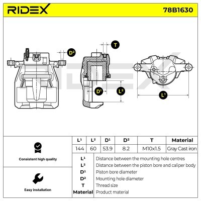Zacisk Hamulcowy RIDEX 78B1630 78B1630 - foto 6