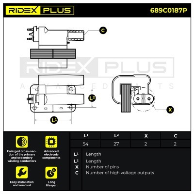 Cewka Zapłonowa RIDEX 689C0187P 689C0187P - foto 3
