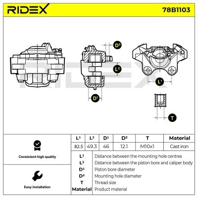 Zacisk Hamulcowy RIDEX 78B1103 78B1103 - foto 6