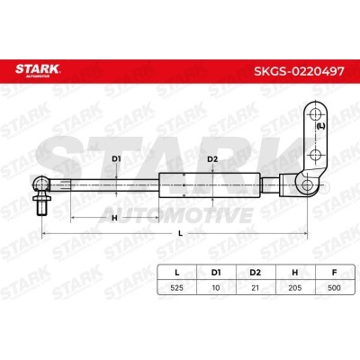 Amortyzator Pokrywy Bagażnika Stark SKGS-0220497 SKGS-0220497 - foto 6