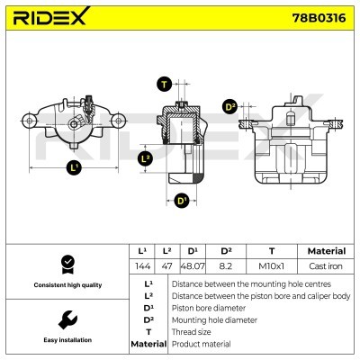 Zacisk Hamulcowy RIDEX 78B0316 78B0316 - foto 6