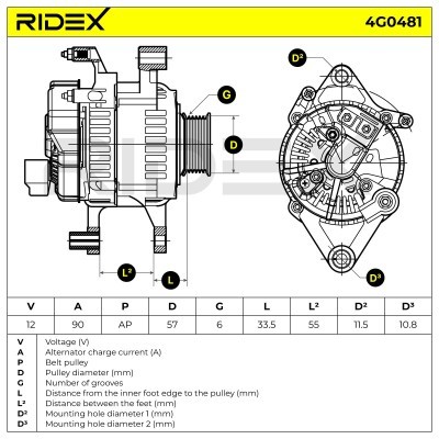 Alternator RIDEX 4G0481 4G0481 - foto 7