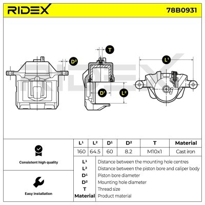 Zacisk Hamulcowy RIDEX 78B0931 78B0931 - foto 6