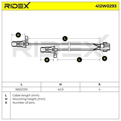 Czujnik ABS RIDEX 412W0293 412W0293 - foto 6