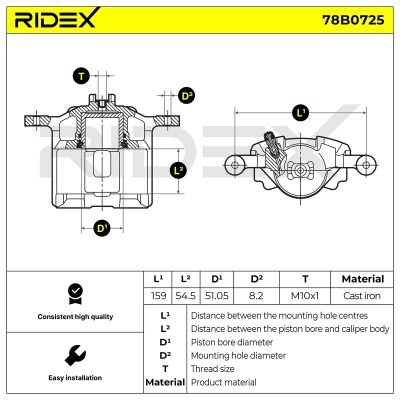 Zacisk Hamulcowy RIDEX 78B0725 78B0725 - foto 5