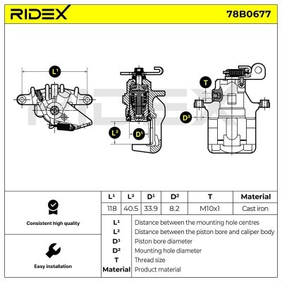 Zacisk Hamulcowy RIDEX 78B0677 78B0677 - foto 3