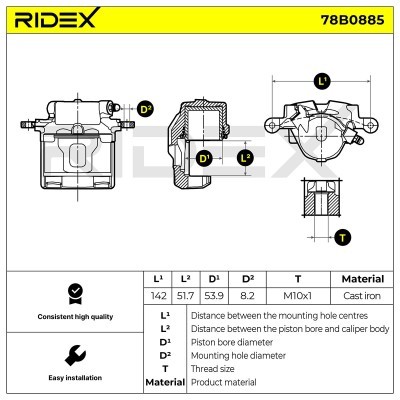 Zacisk Hamulcowy RIDEX 78B0885 78B0885 - foto 5