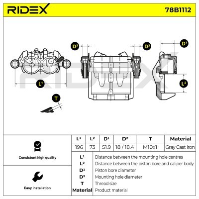 Zacisk Hamulcowy RIDEX 78B1112 78B1112 - foto 5