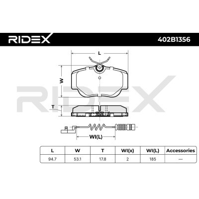 Klocki hamulcowe RIDEX 402B1356 402B1356 - foto 8