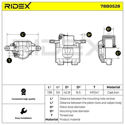 Zacisk Hamulcowy RIDEX 78B0528 78B0528 - foto 7