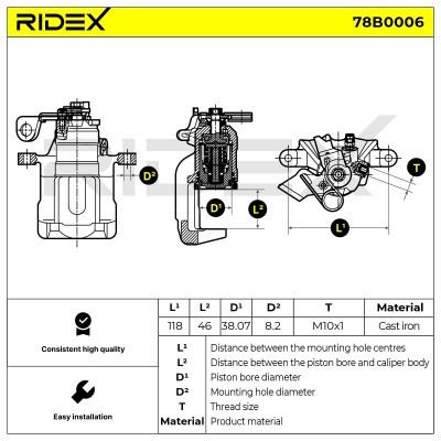 Zacisk Hamulcowy RIDEX 78B0006 78B0006 - foto 5