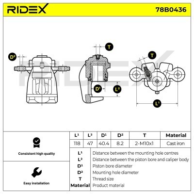 Zacisk Hamulcowy RIDEX 78B0436 78B0436 - foto 6