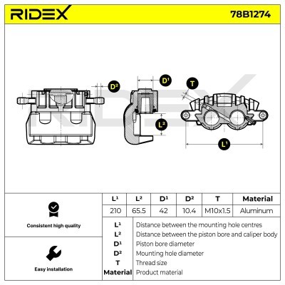 Zacisk Hamulcowy RIDEX 78B1274 78B1274 - foto 5