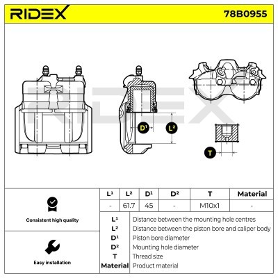 Zacisk Hamulcowy RIDEX 78B0955 78B0955 - foto 6