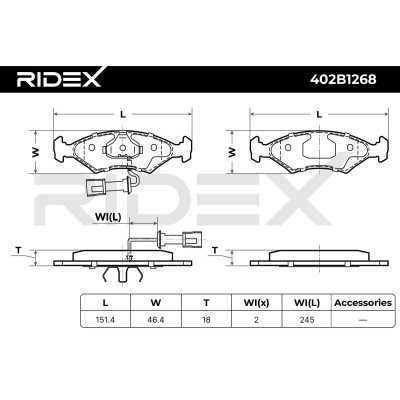 Klocki hamulcowe RIDEX 402B1268 402B1268 - foto 7