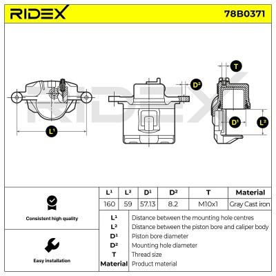 Zacisk Hamulcowy RIDEX 78B0371 78B0371 - foto 6