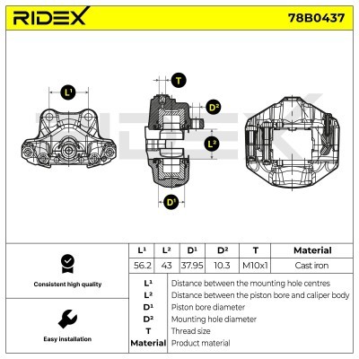Zacisk Hamulcowy RIDEX 78B0437 78B0437 - foto 5