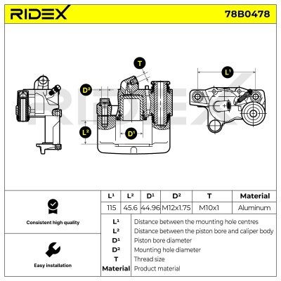 Zacisk Hamulcowy RIDEX 78B0478 78B0478 - foto 6