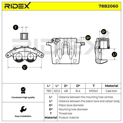 Zacisk Hamulcowy RIDEX 78B2060 78B2060 - foto 6