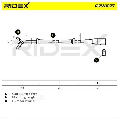 Czujnik ABS RIDEX 412W0127 412W0127 - foto 4