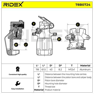 Zacisk Hamulcowy RIDEX 78B0724 78B0724 - foto 6