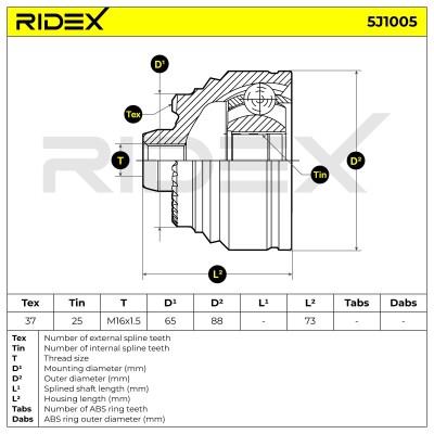 Przegub RIDEX 5J1005 5J1005 - foto 7