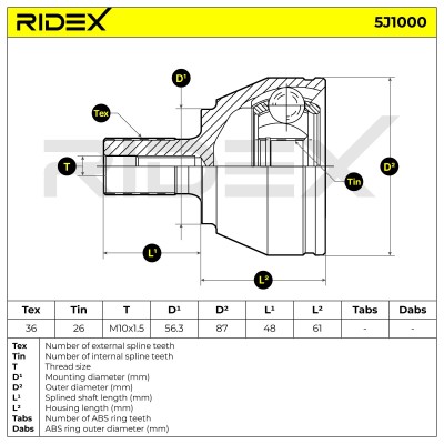 Przegub RIDEX 5J1000 5J1000 - foto 7