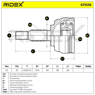 Przegub RIDEX 5J1026 5J1026 - foto 7