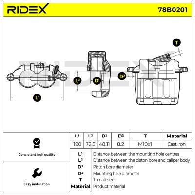 Zacisk Hamulcowy RIDEX 78B0201 78B0201 - foto 5