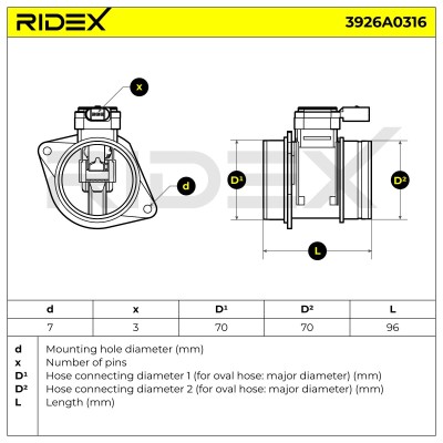 Przepływomierz RIDEX 3926A0316 3926A0316 - foto 6