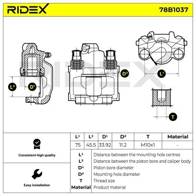 Zacisk Hamulcowy RIDEX 78B1037 78B1037 - foto 7