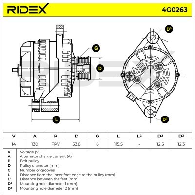 Alternator RIDEX 4G0263 4G0263 - foto 6