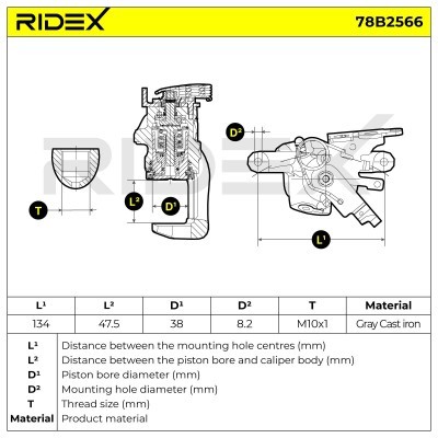 Zacisk Hamulcowy RIDEX 78B2566 78B2566 - foto 7