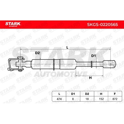Amortyzator Pokrywy Bagażnika Stark SKGS-0220565 SKGS-0220565 - foto 7