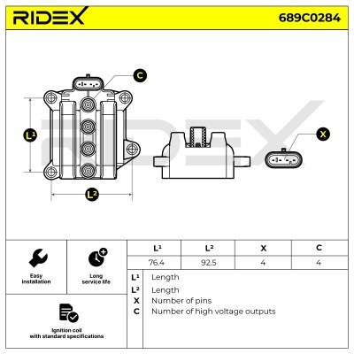 Cewka Zapłonowa RIDEX 689C0284 689C0284 - foto 4
