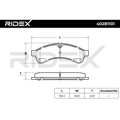 Klocki hamulcowe RIDEX 402B1101 402B1101 - foto 6
