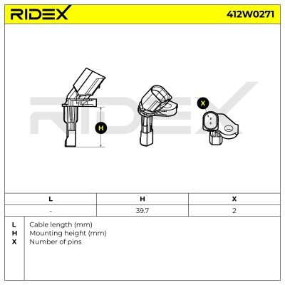 Czujnik ABS RIDEX 412W0271 412W0271 - foto 6