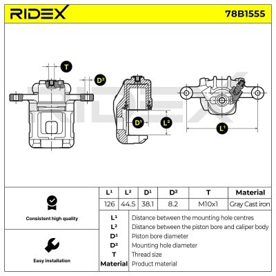 Zacisk Hamulcowy RIDEX 78B1555 78B1555 - foto 6
