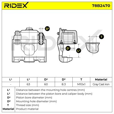 Zacisk Hamulcowy RIDEX 78B2470 78B2470 - foto 7