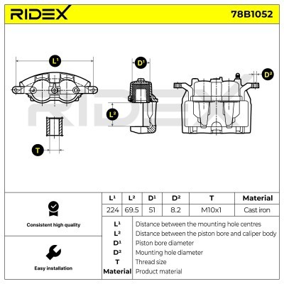 Zacisk Hamulcowy RIDEX 78B1052 78B1052 - foto 4