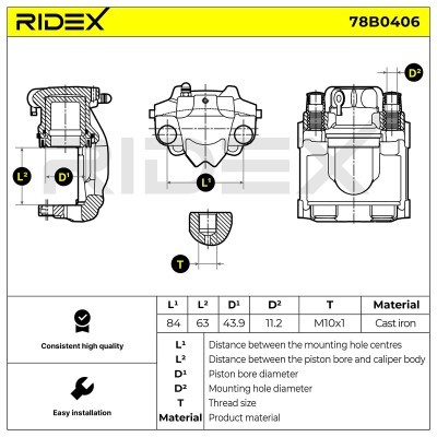 Zacisk Hamulcowy RIDEX 78B0406 78B0406 - foto 3